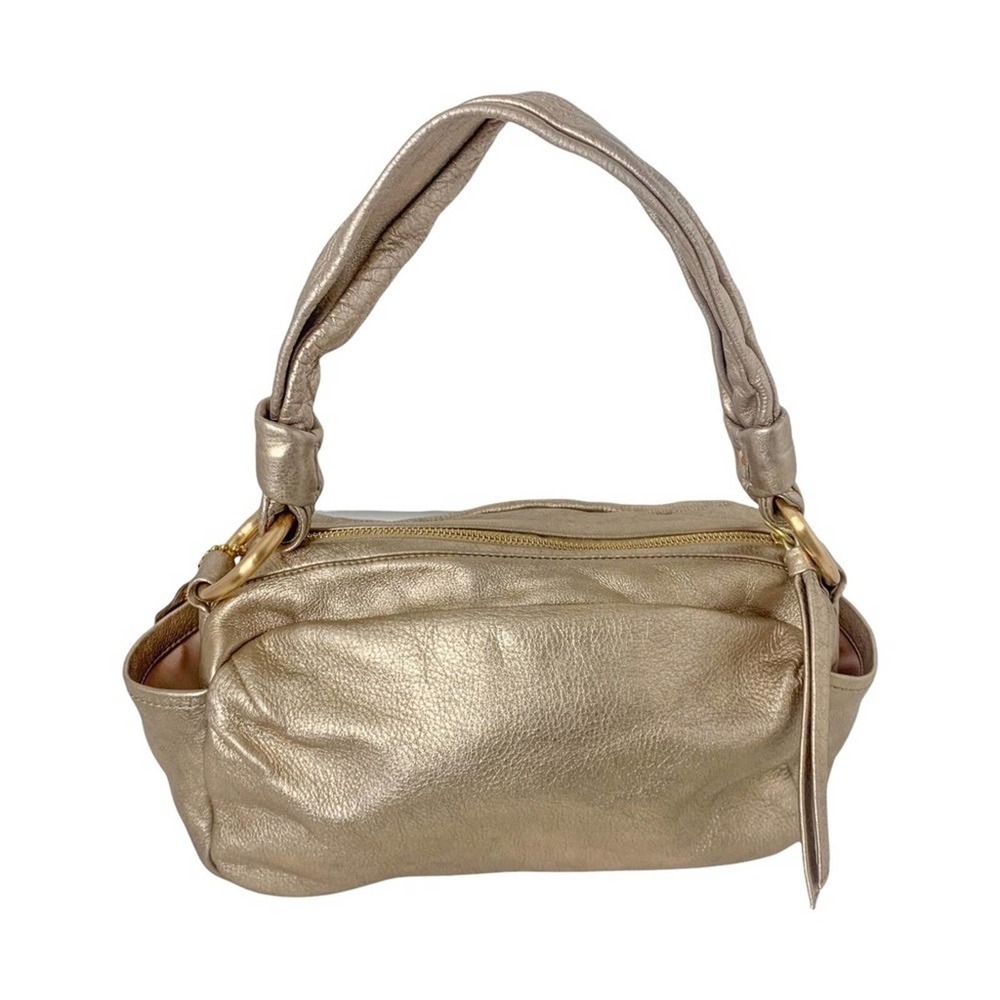 Coach Rose Gold Bronze Leather Parker Zip Shoulder Bag